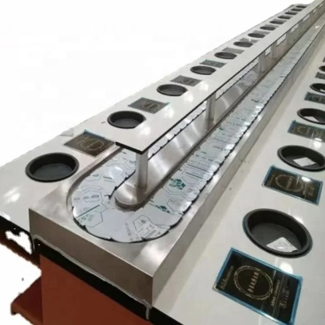 110V Hotpot Sushi Conveyor Belt Easy Clean Machine for Restaurant  rotating buffet conveyor belt