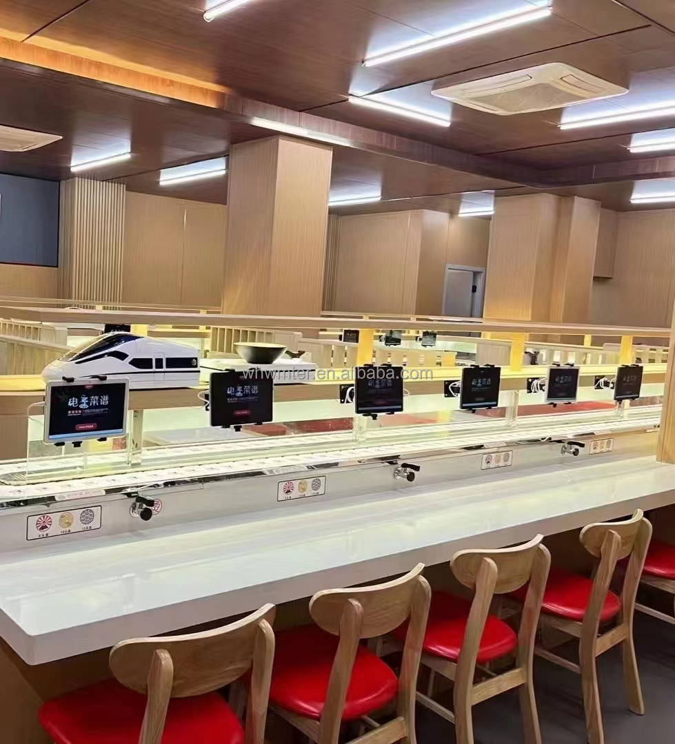 110V OEM easy clean super silent sushi conveyor belt  hotpot conveyor  sushi train for restaurant rotating buffet conveyor belt