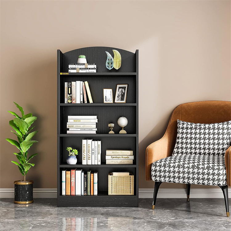 Wood Tall Bookshelf , Multifunctional Storage Organizer Shelving