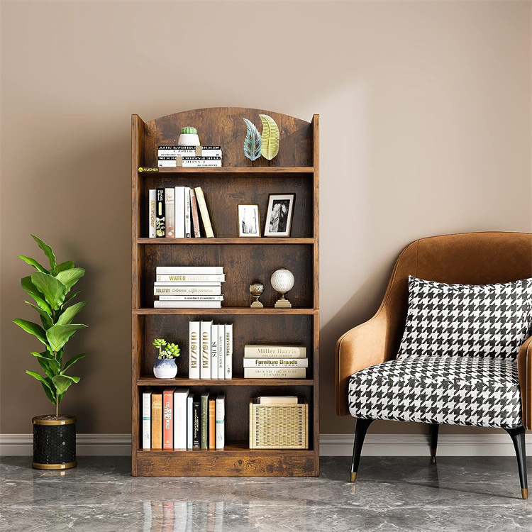 Wood Tall Bookshelf , Multifunctional Storage Organizer Shelving