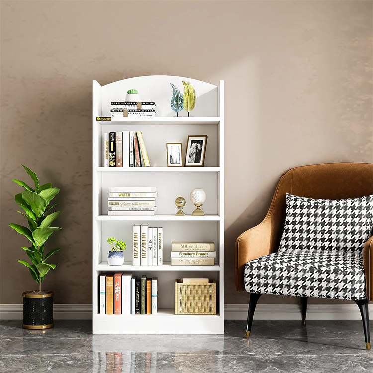 Wood Tall Bookshelf , Multifunctional Storage Organizer Shelving