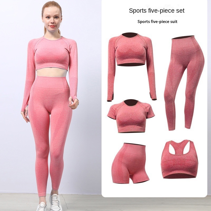 Seamless yoga wear sports set women's shock-proof yoga vest Fitness bra top high-waisted yoga pants