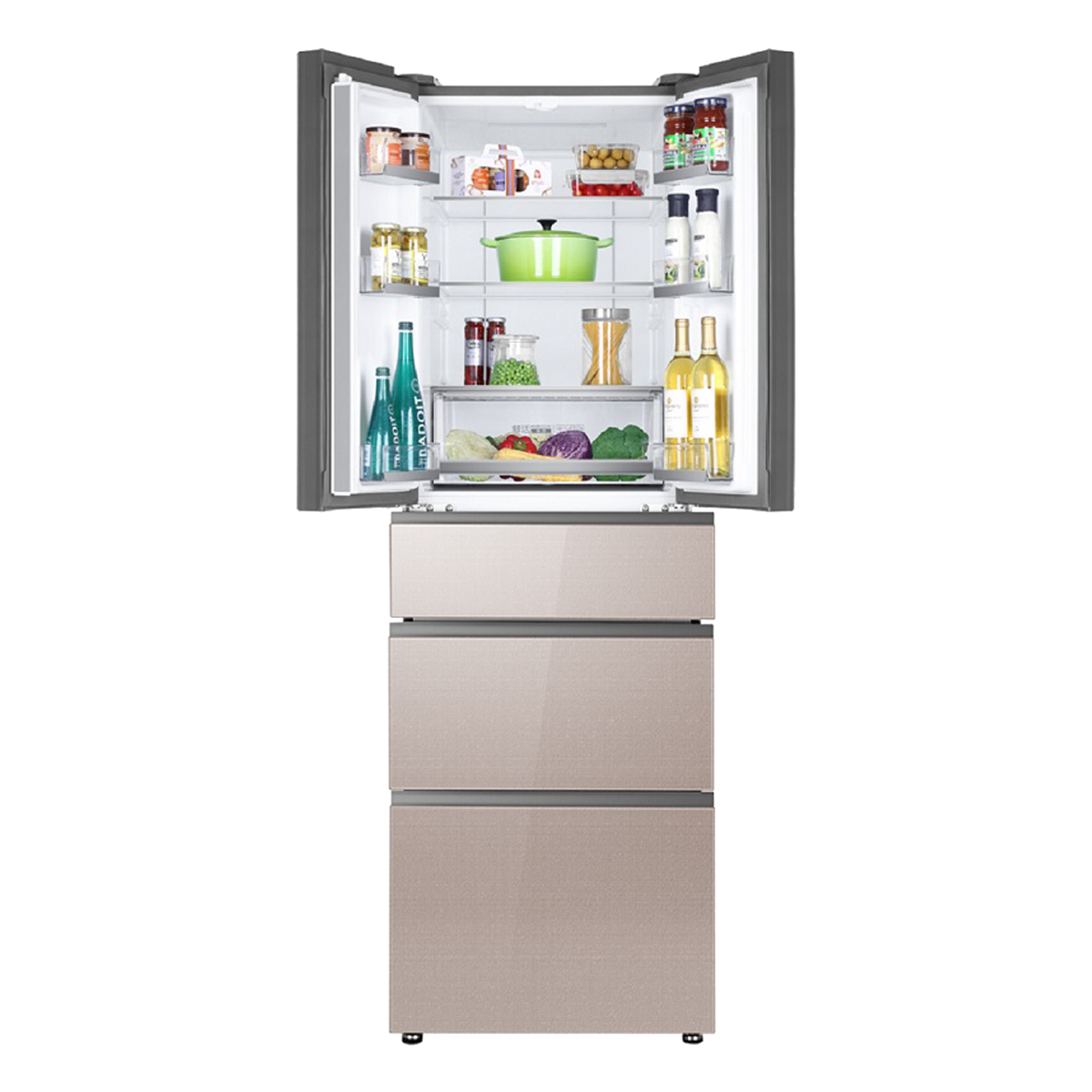 Customized Intelligent control home fridge and freezer upright 5-door french door refrigerator