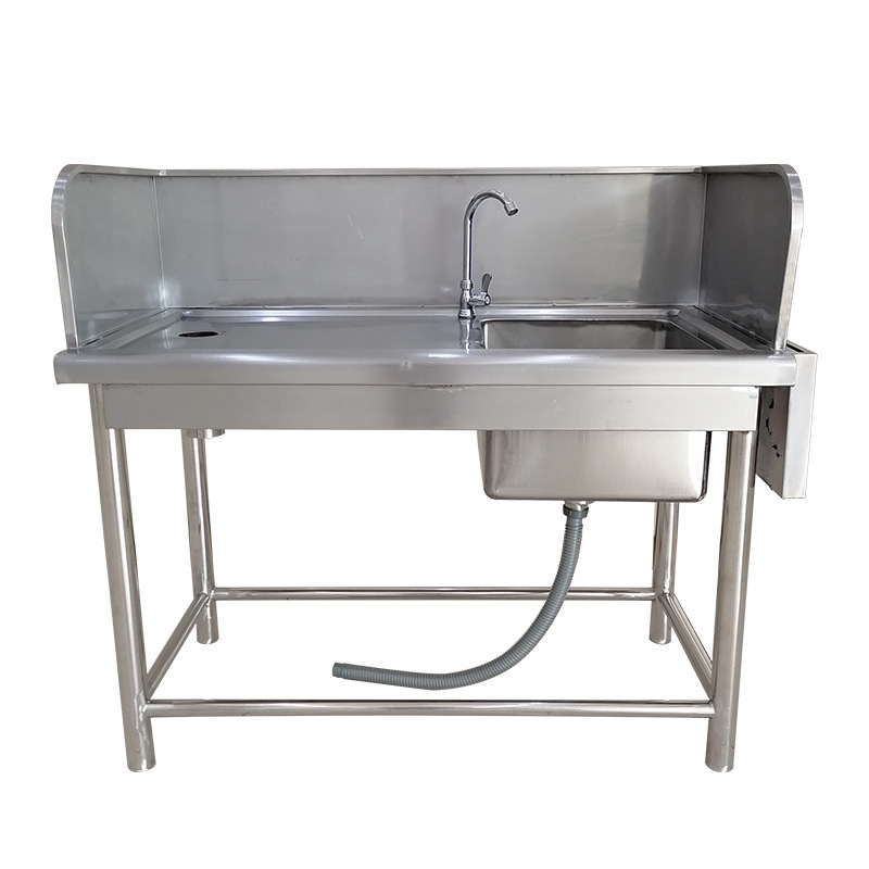 Customized stainless steel sink work table for vegetable meat fish plate cleaning