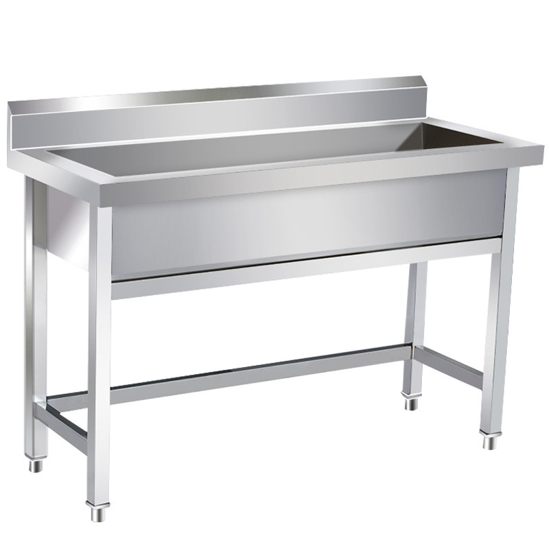 Customized stainless steel sink work table for vegetable meat fish plate cleaning