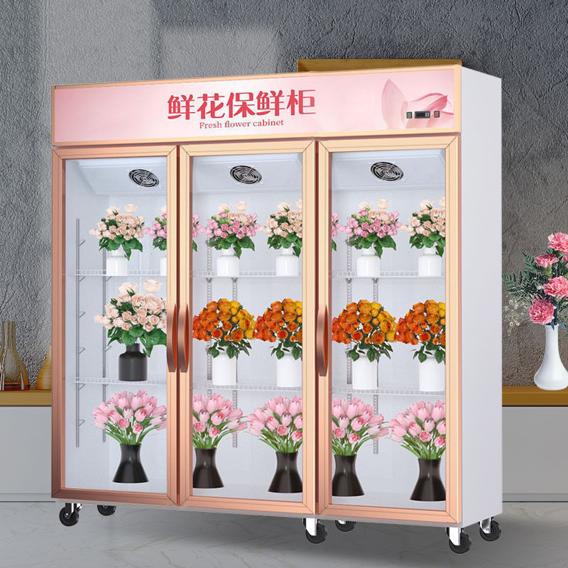 3 Doors Flower Refrigerator Display Cabinet Floral Display Cooler for  Flower Fresh Keeping Showcase