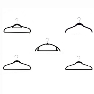 Wuhan New Rainbow Wide Shoulder Non-Slip Flocking Velvet Hangers Clothes Hanger for Coat