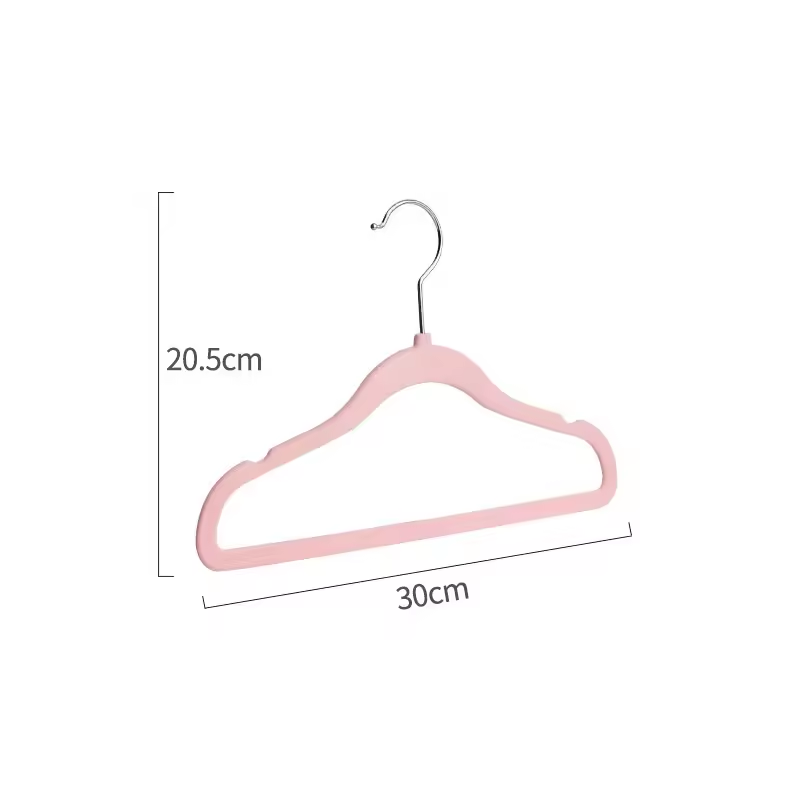 Wuhan New Rainbow Wide Shoulder Non-Slip Flocking Velvet Hangers Clothes Hanger for Coat