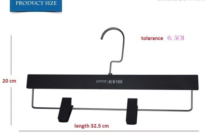 Factory Wholesale Plastic Pant Hanger with Stainless Steel & Iron Metal Clips Single Tier Wardrobe Bathroom Living Room Travel