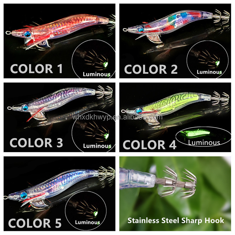 MISTER LURE 14g 120mm Japanese umbrella hook luminous wooden shrimp egi jigging squid lure