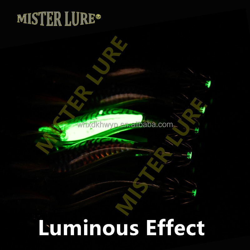 MISTER LURE 14g 120mm Japanese umbrella hook luminous wooden shrimp egi jigging squid lure