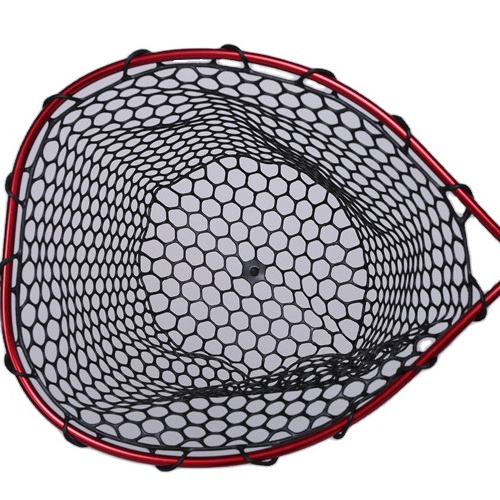 Xiangtai New Design High Quality Short Aluminum Handle Landing Nets With Rubber Nets For Fishing