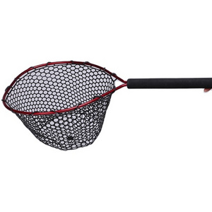 Xiangtai New Design High Quality Short Aluminum Handle Landing Nets With Rubber Nets For Fishing