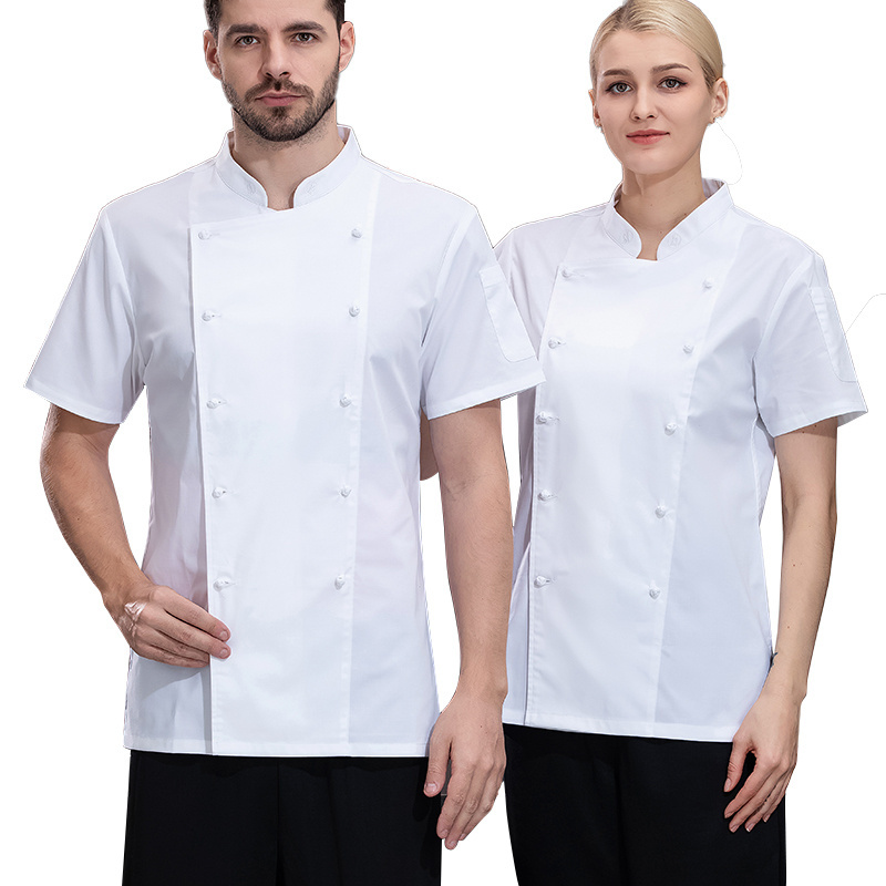 Custom Pro Chefs Jacket Luxury Short Sleeve Shirt Kitchen Italian Restaurant Uniforms Female Chef Uniforms