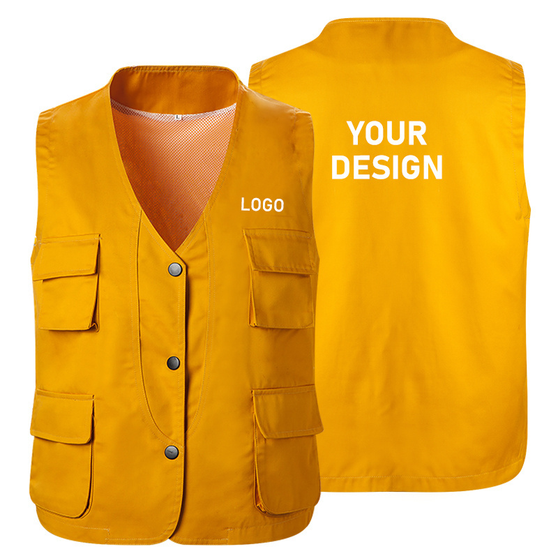 Multifunctional Work Vest for Men Outside Travel Sports Camping Waistcoat Sleeveless Fishing Work Vest Customized