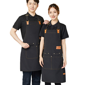 Custom Canvas Unisex Adjustable Aprons For kitchen Chef Waiter Waitress bartenders Work Uniform