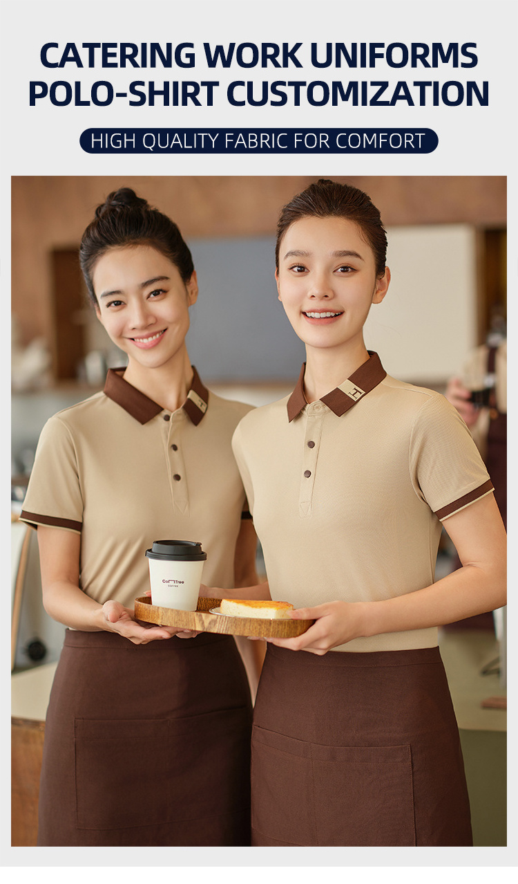 Custom Work Shirt Uniform Restaurant Short Sleeve Shirt Waiter Uniforms and Hotel Uniform Design Men Shirts Custom