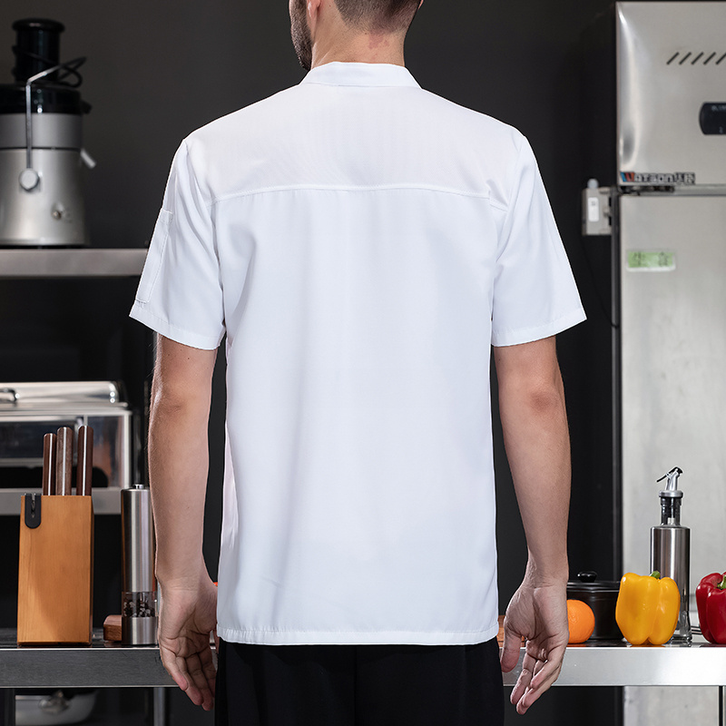 Restaurant Uniform Logo Short Sleeve Shirt Custom Restaurant Waiter Uniform Designs Female Chinese Chef Uniforms