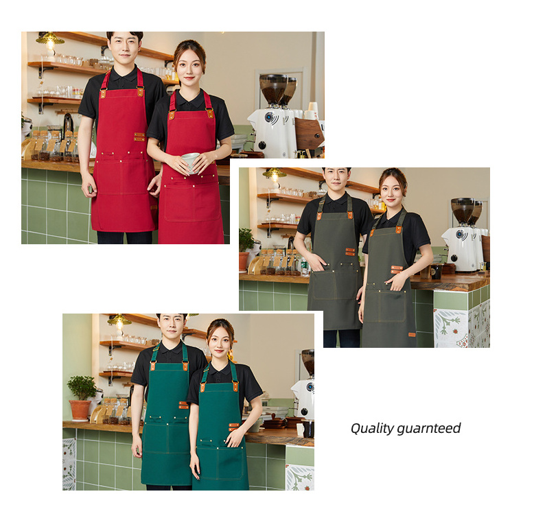 Custom Canvas Unisex Adjustable Aprons For kitchen Chef Waiter Waitress bartenders Work Uniform