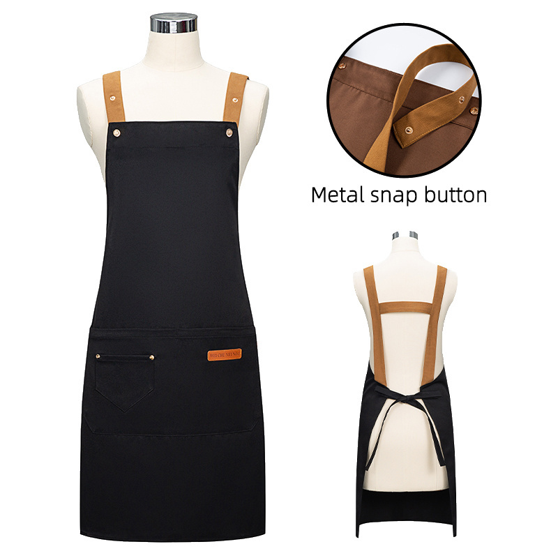 Cafe Bar Barista Uniform for Women Waitress Cotton Apron Wear-resistant Tool Reusable Restaurant Aprons for Hair Waterproof