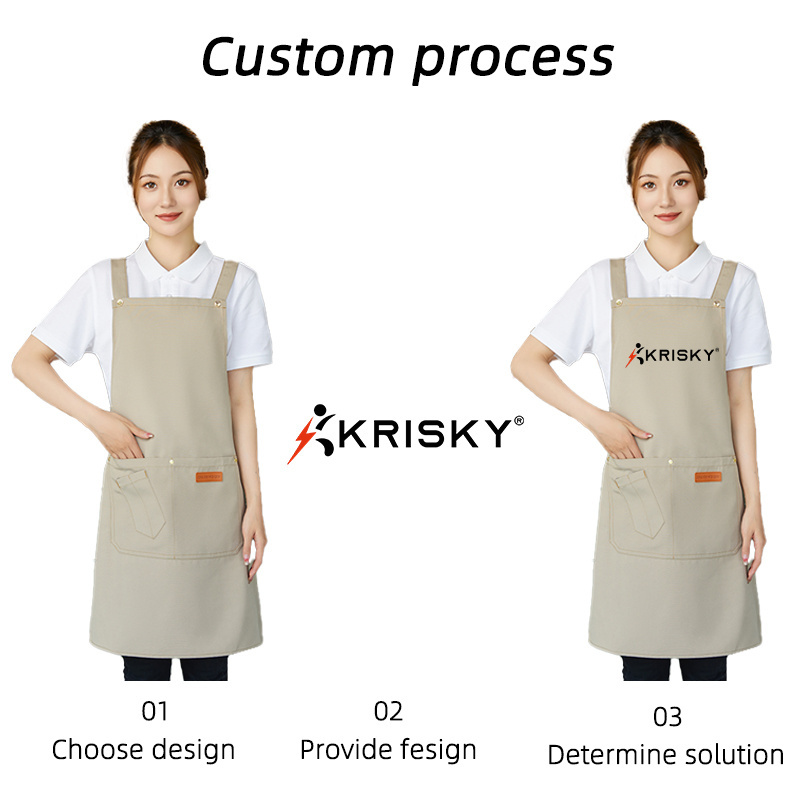 Custom Kitchen Waterproof Cotton Apron Restaurant Manager Uniform Kitchen Chef Aprons Custom Design