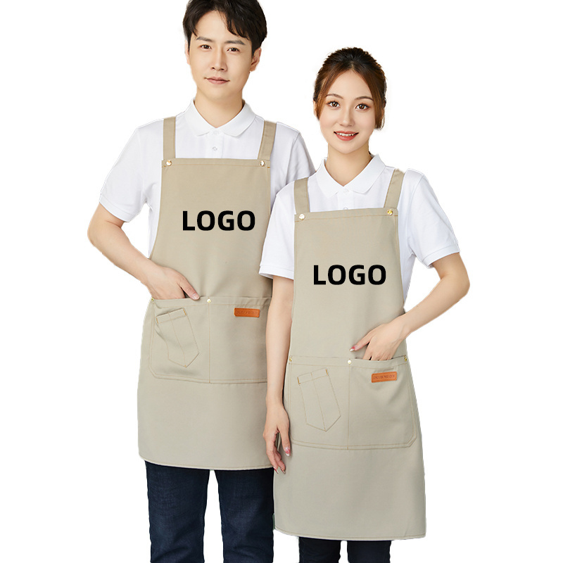 Custom Kitchen Waterproof Cotton Apron Restaurant Manager Uniform Kitchen Chef Aprons Custom Design