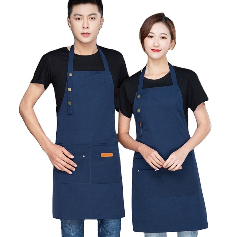 Cafe Bar Barista Uniform for Women Waitress Cotton Apron Wear-resistant Tool Reusable Restaurant Aprons for Hair Waterproof