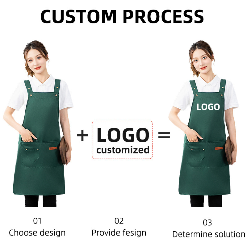 Classic Restaurant Uniform for Waiter and Waitress Grill Premium Cooking Apron Cotton Waxed Apron Like Skirts for Nail Salon