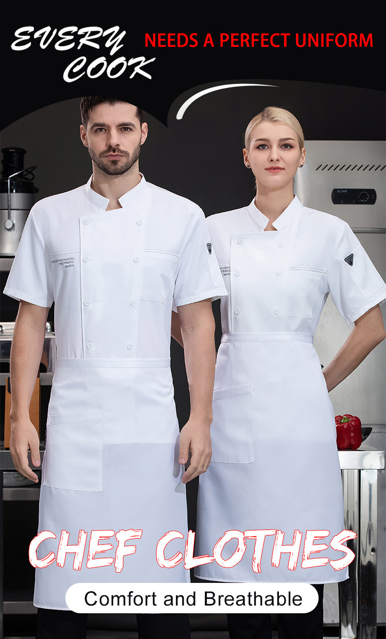 Restaurant Uniform Logo Short Sleeve Shirt Custom Restaurant Waiter Uniform Designs Female Chinese Chef Uniforms