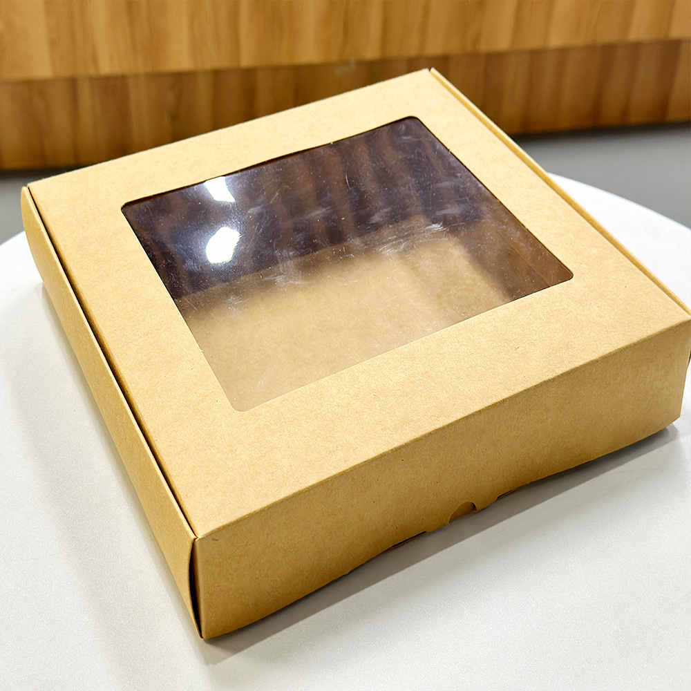 2024 hot sell Paper Box Manufacturer Custom Kraft Paper box with window take away food packing