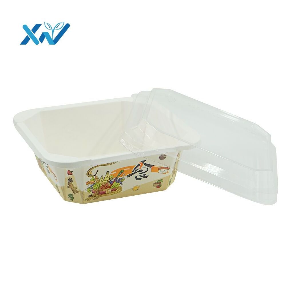 Kraft paper box disposable  customized take away paper salad porridge dessert paper lunch box (Customized Acceptable)