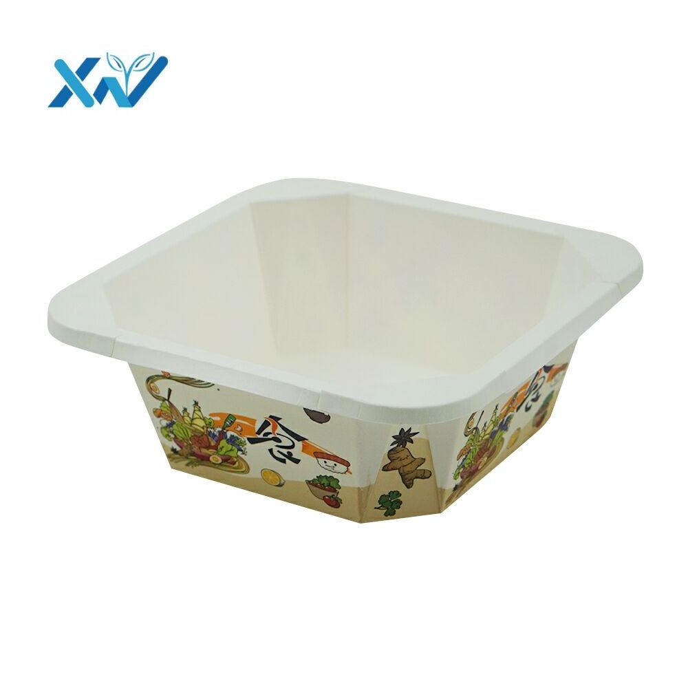 Kraft paper box disposable  customized take away paper salad porridge dessert paper lunch box (Customized Acceptable)