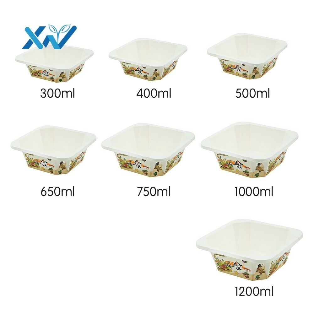 Kraft paper box disposable  customized take away paper salad porridge dessert paper lunch box (Customized Acceptable)