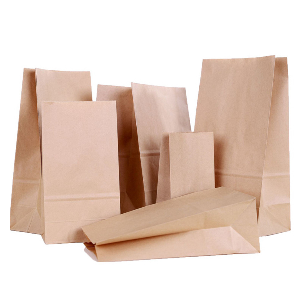 4# Square bottom Bags Customized Take Away SOS Kraft Paper Bag shopping bag With Logo Print Industrial Use  food