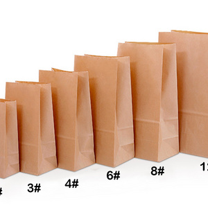 4# Square bottom Bags Customized Take Away SOS Kraft Paper Bag shopping bag With Logo Print Industrial Use  food