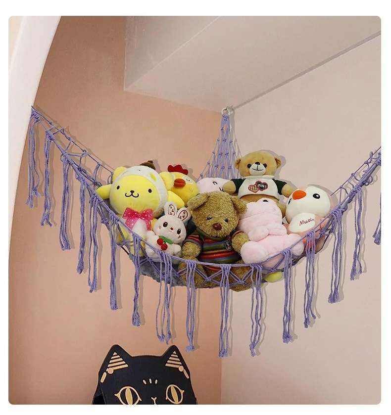 Stuffed Animal Hammock Toy Storage Hammock Net Wall Sling Corner Extra Large Kids Children Mesh Toy Net Organizer