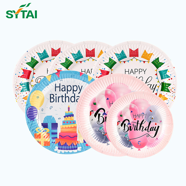 China Custom Disposable Paper Plates Bagasse Plates Biodegradable Sugarcane Pulp Paper Plates Dishes for Party