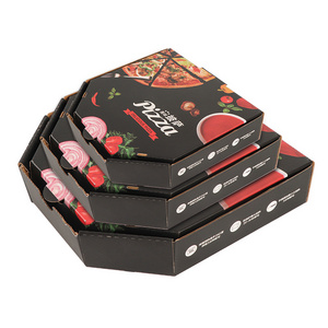 Corrugated paper custom printed hexagonal Depth B-Flute 7"-16" inch pizza box triangle pizza box