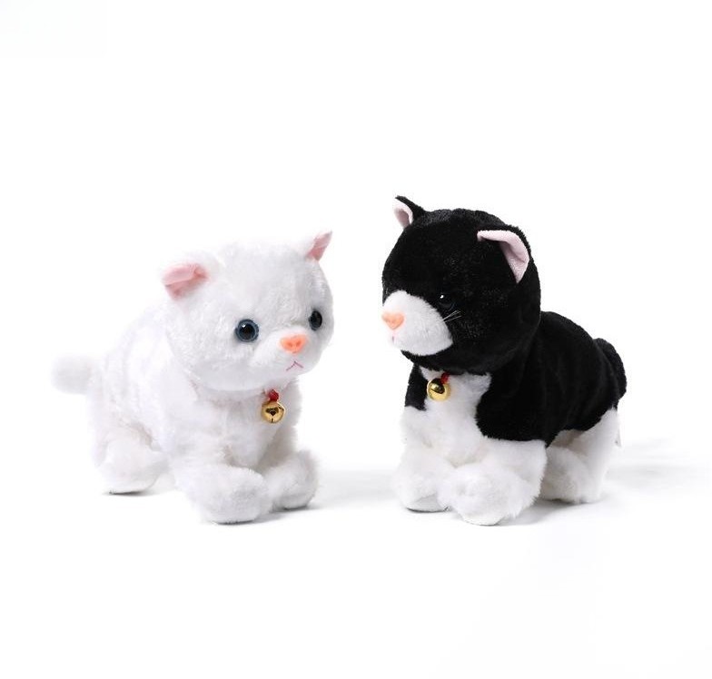 Simulated Cat Yellow Robot Stuffed Plush Animal Electronic Interactive Cat Walking Singing Cat Plush Toys electric Kitten