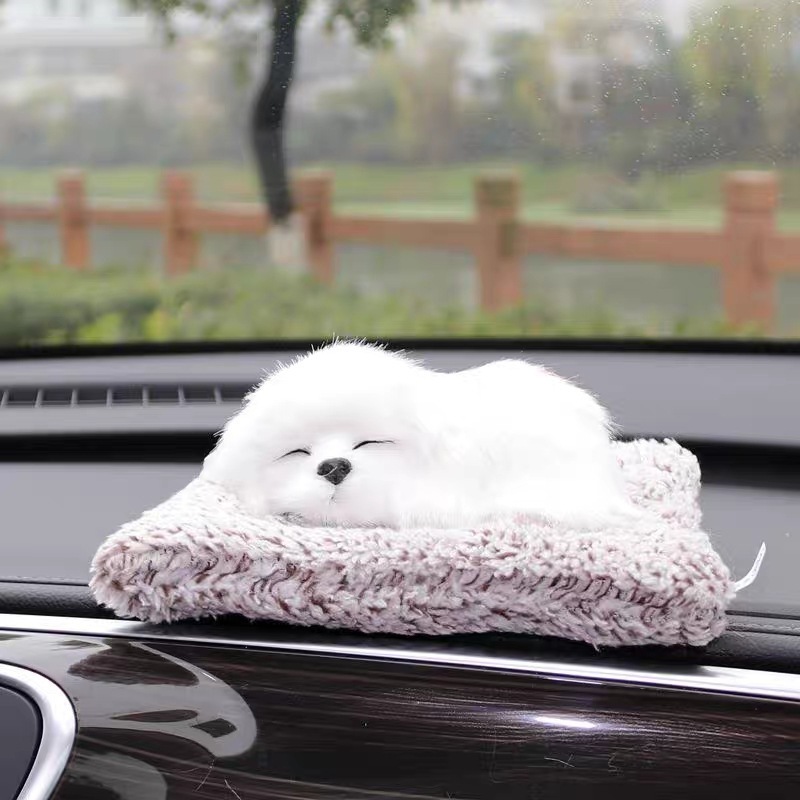 New Design Activated Carbon Simulation Panda Dog  Fox Car Interior Plush Doll Ornaments Cleanse Decor Kawaii Decor