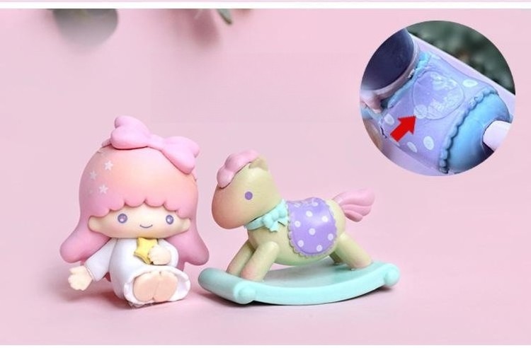 Hot Selling PVC HK Kitty Cat Figure Kawaii Kulomi Cartoon Anime Figure Horse Cute Diy Decorative Accessories