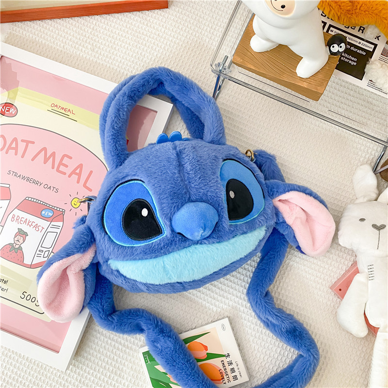 High Quality Stitch Plush Doll Shoulder Bag for Kids Stitch Plush cross body blue bag for children girls plush crossbody bag