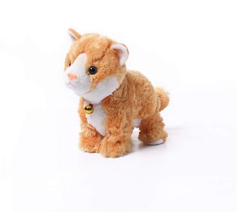 Simulated Cat Yellow Robot Stuffed Plush Animal Electronic Interactive Cat Walking Singing Cat Plush Toys electric Kitten