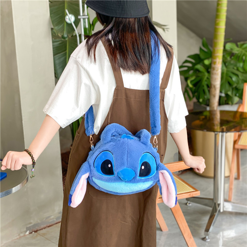 High Quality Stitch Plush Doll Shoulder Bag for Kids Stitch Plush cross body blue bag for children girls plush crossbody bag