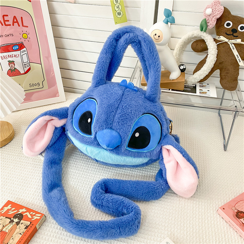 High Quality Stitch Plush Doll Shoulder Bag for Kids Stitch Plush cross body blue bag for children girls plush crossbody bag