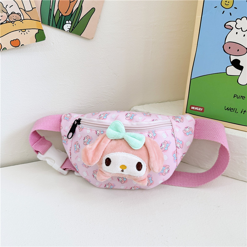 Cartoon Sanrioed Kids Crossbody Bags Dumpling Shape Shoulder Strap Bag Kulomi Melody Mini Waist Bag