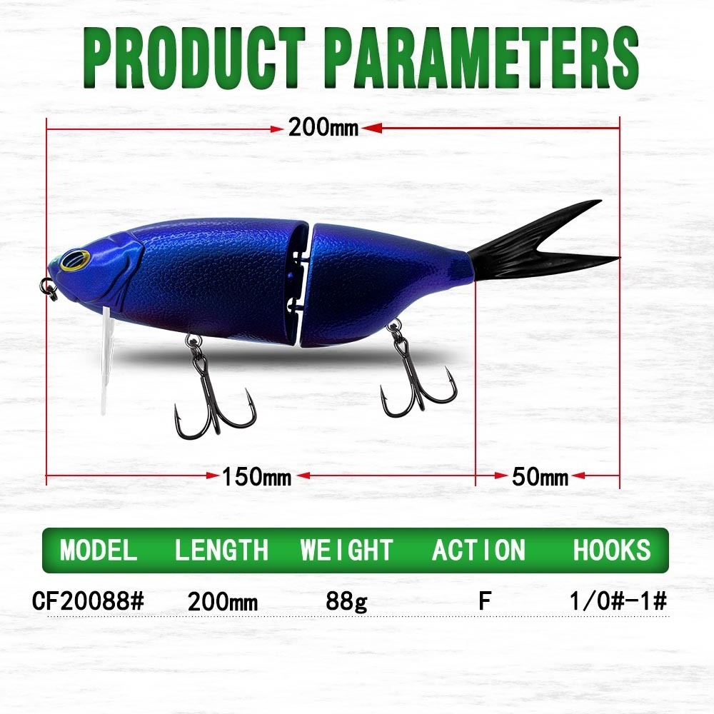 Hot sale OEM 17Colors Artificial Hard Plastic Floating Jointed Lure Big Game Floating Hard lure Swim Bait Soft Tail Bass