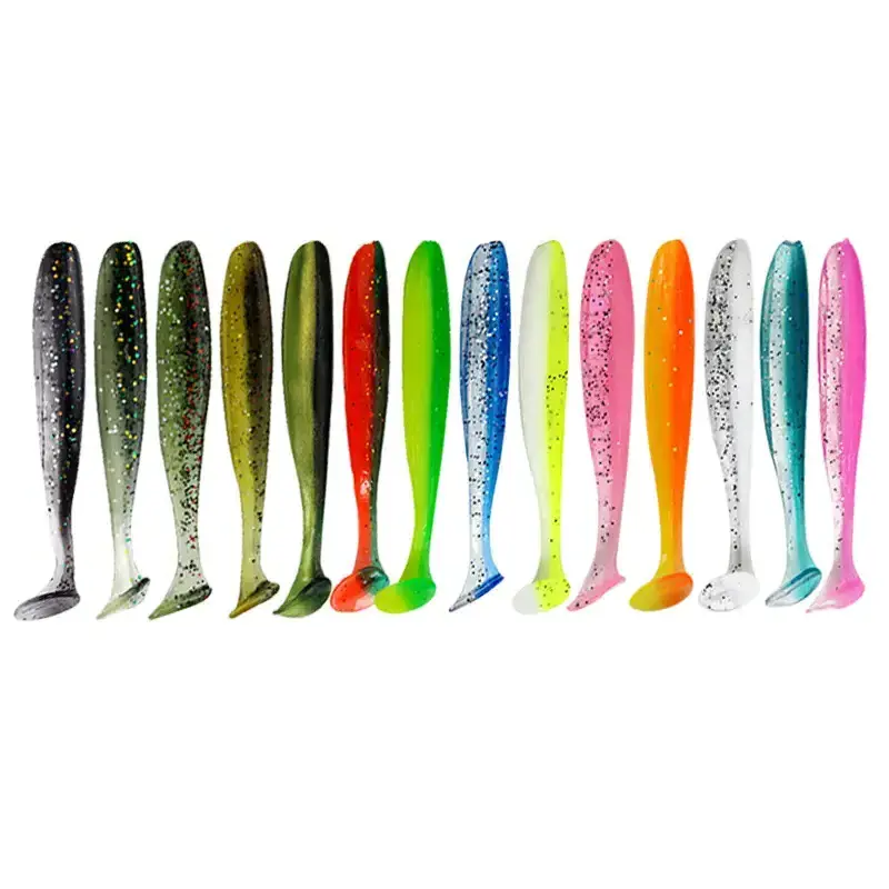 Wholesale bulk Soft Fishing Bait 20 Colors Artificial Silicone Baits Soft Fishing Lure Worms Rubber T Tail Lure