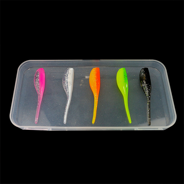 Wholesale 50Pcs/Box Factory Price Fishing Soft Bait Set 5cm 1g Fishing Lures Colorful Worm Swing Fishing Spinner Bait