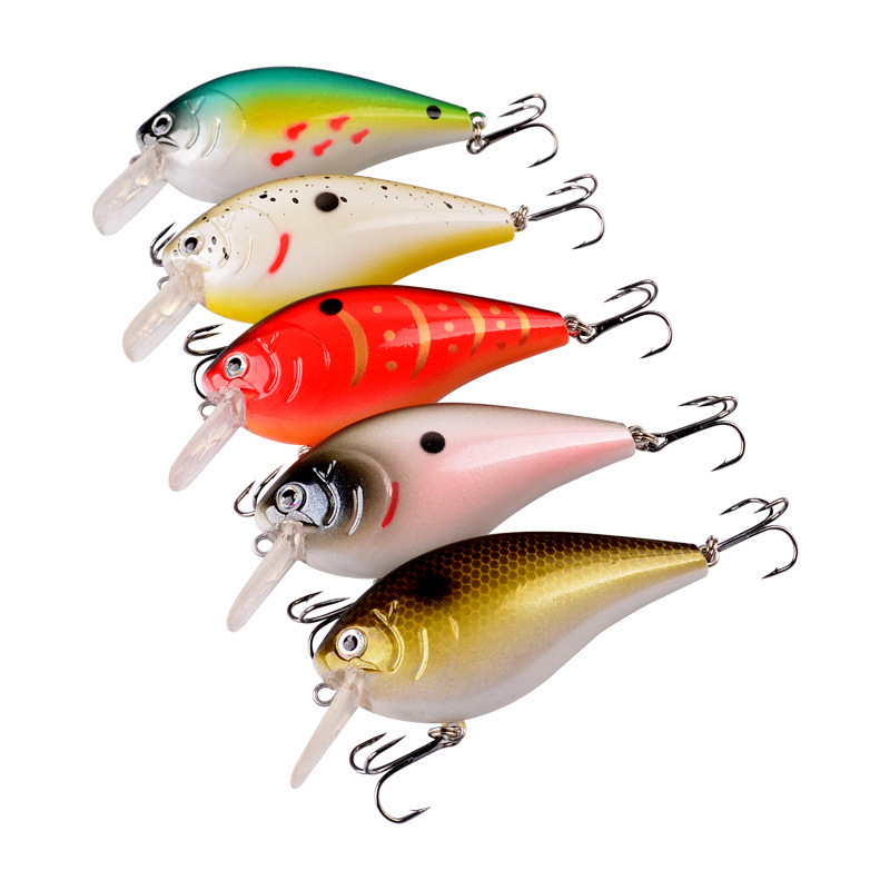 5 Pcs/Box 7cm 15g Mini Crank Bait Minnow Fishing Lures Kit Sinking Floating Tuna Fishing Lure Long Casting Bass Bait Set